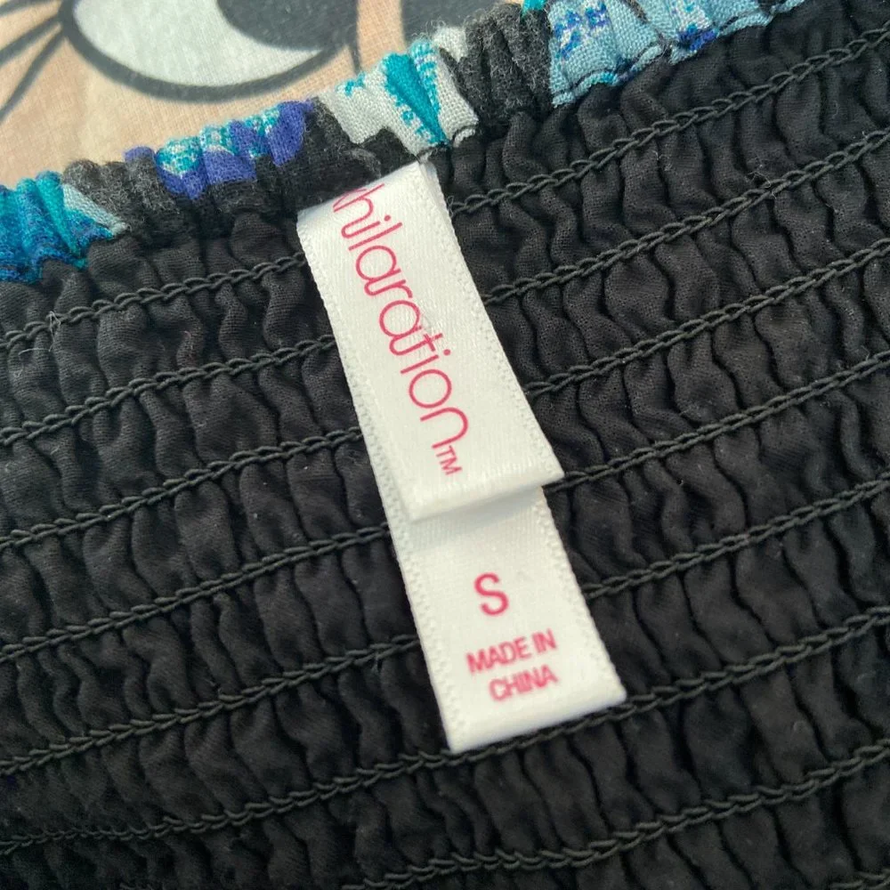 Blue Floral Corset Style Jumpsuit w/ Adjustable Straps & Pockets Xhilaration S - Picture 7 of 8